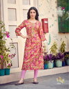 Charming Vol 5 By Radhika Modal Chanderi Printed Straight Cut Kurtis Wholesalers In Delhi
